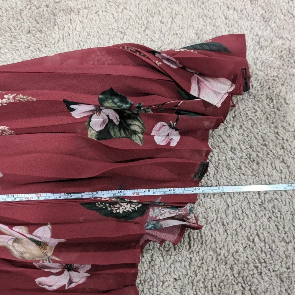 Keepsake Last Dance Ruffle Mini Dress‎ in Marsala Garden Floral Size XS - Picture 6 of 10